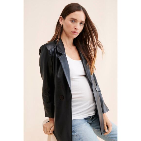 Hatch Maternity Vegan Leather Valerie Blazer - Picture 1 of 8